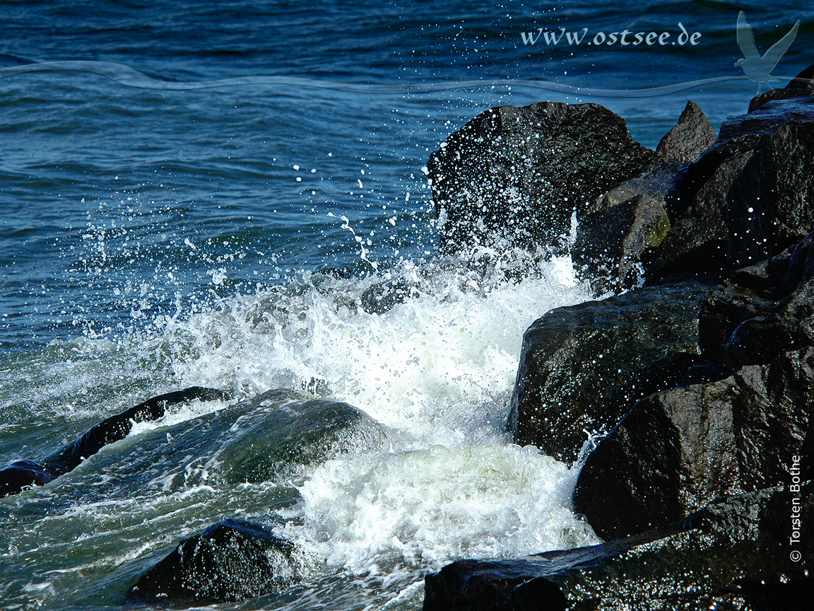 Hintergrundbild: Brandungswellen an der Ostsee